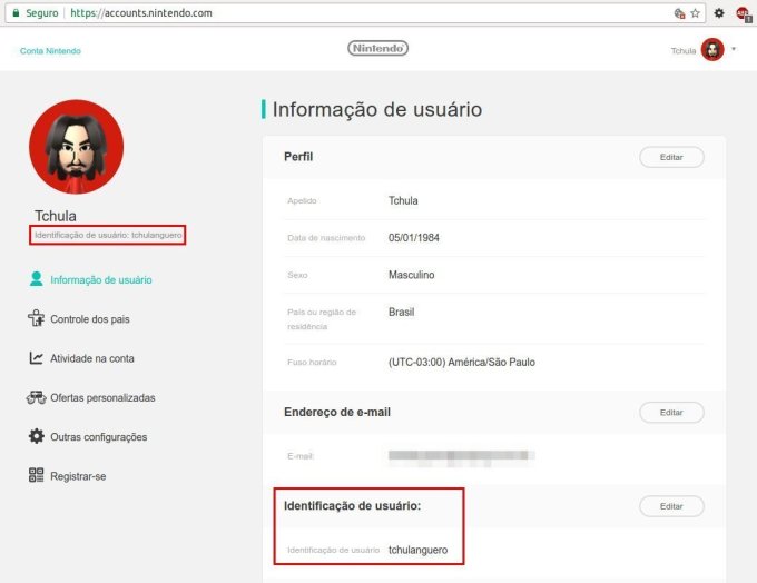 Conta Nintendo