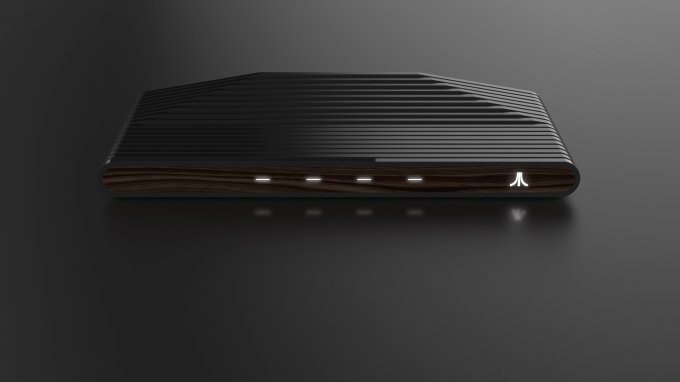 Atari Box modelo com frente de madeira