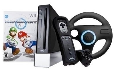 wii preto + mario kart