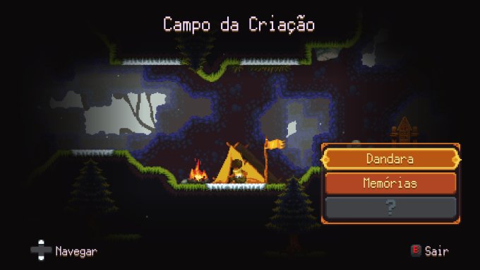 Tela do jogo com um acampamento