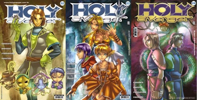 Capas de edições da HQ Holy Avenger