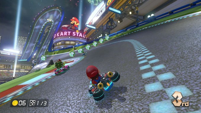 Cena de corrida de Mario Kart 8